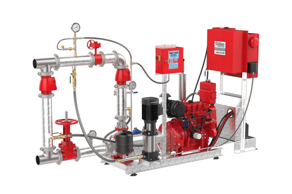 Single diesel fire pumpset, compact and efficient for fire protection