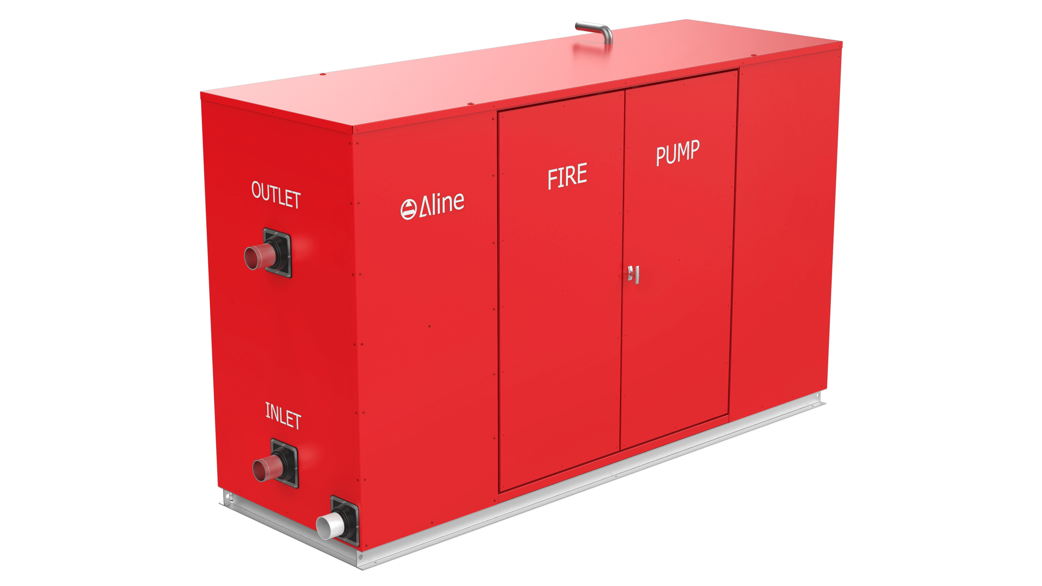 Sleek single enclosure fire pumpset, ideal for compact pump installations