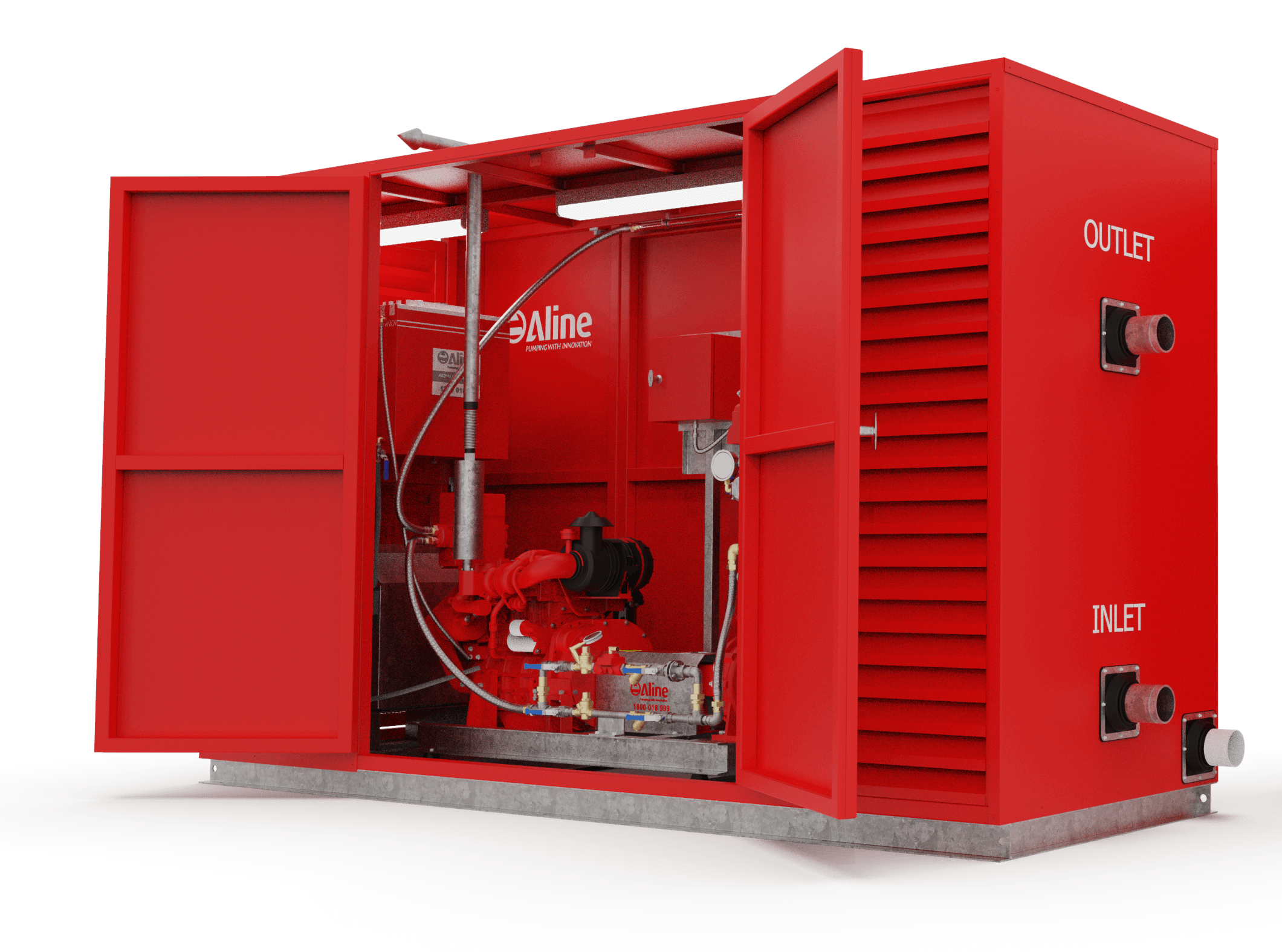 Robust full enclosure fire pumpset with fire hydrant system by Aline Pumps