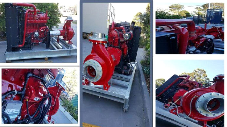 The image shows Fire Protection Pumps from Aline Pumps